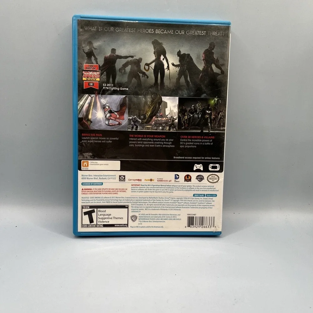 Injustice Gods Among Us (Nintendo Wii U) w/ Case & manual